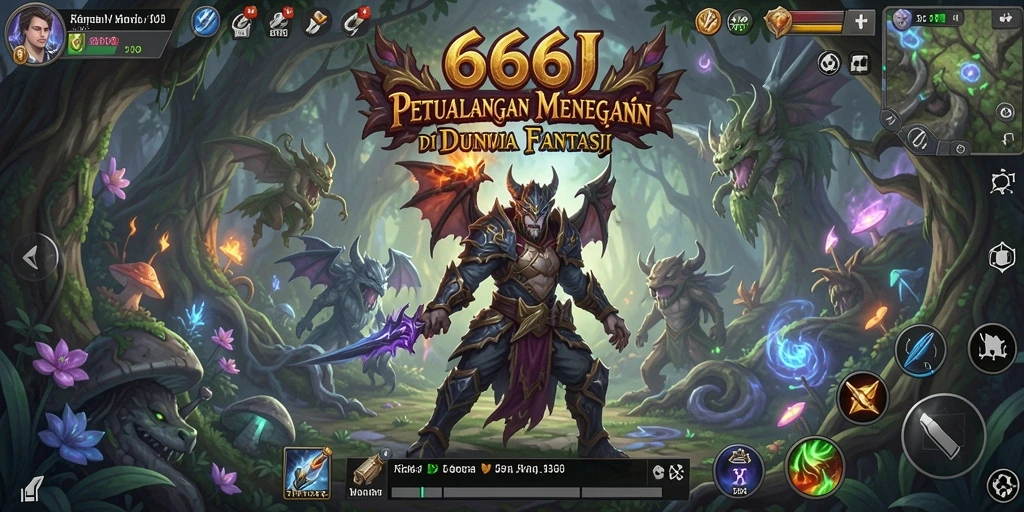 Tangkapan layar gameplay 666J menampilkan dunia petualangan yang menawan.