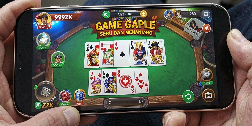 Screenshot gameplay Gaple 999ZK yang seru dan interaktif.