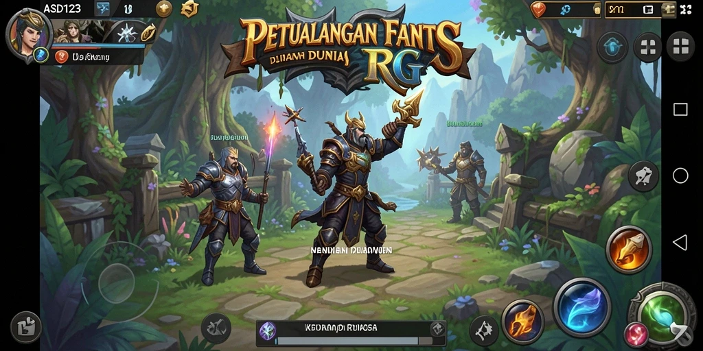 Tampilan gameplay dari ASD123 dengan grafik RPG yang menawan.