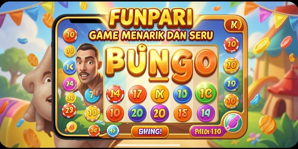 Screenshot gameplay FUNPARI menampilkan kita saat bermain Bingo dengan seru.