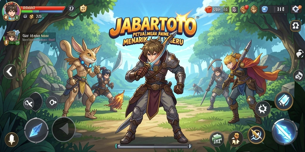 Tangkapan layar gameplay JABARTOTO menampilkan karakter Anime yang keren.