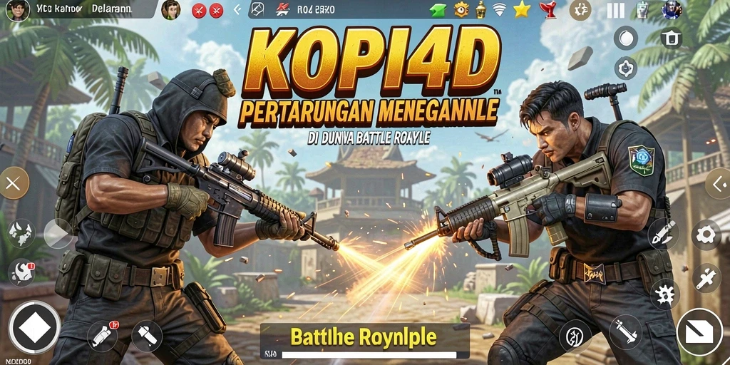Screenshot gameplay KOPI4D yang menegangkan dalam pertempuran Battle Royale.