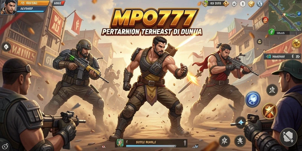 Screenshot MPO777 menampilkan intensitas pertempuran Battle Royale yang menegangkan.