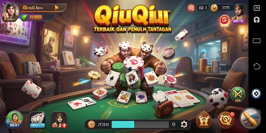 Tampilan gameplay QiuQiu yang menegangkan dan seru.