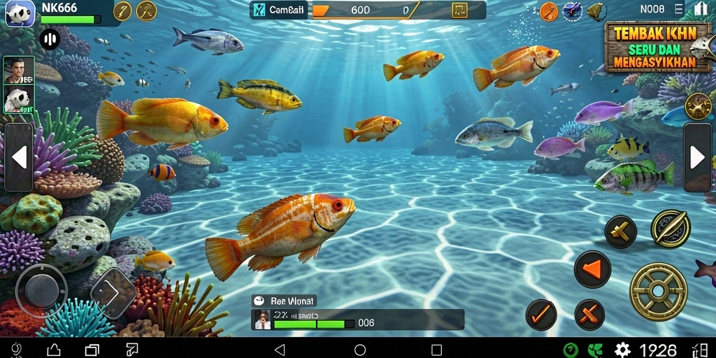 Tampilan gameplay menyenangkan Tembak Ikan NK666.