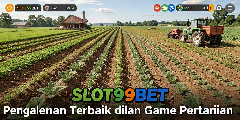 Screenshot <strong>SLOT99BET</strong> menampilkan pemain yang sedang merawat kebun yang subur.