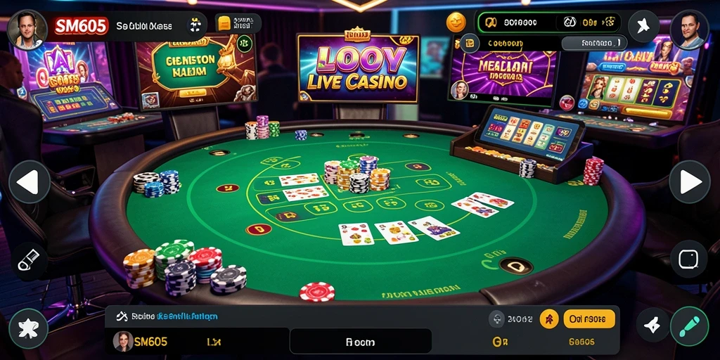 Gambaran menarik dari gameplay Live Casino di SM605.