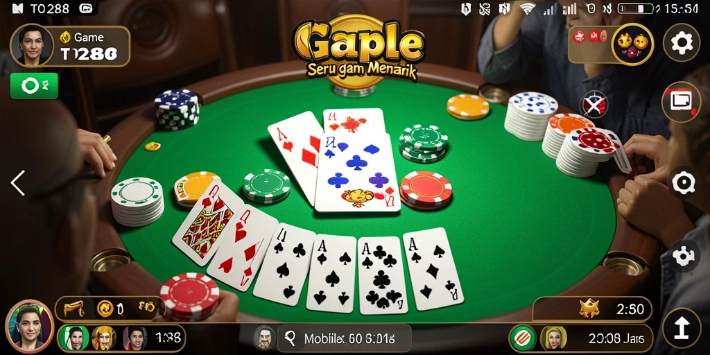 Screenshot TO288 menampilkan pemain yang sedang asyik bermain gaple.