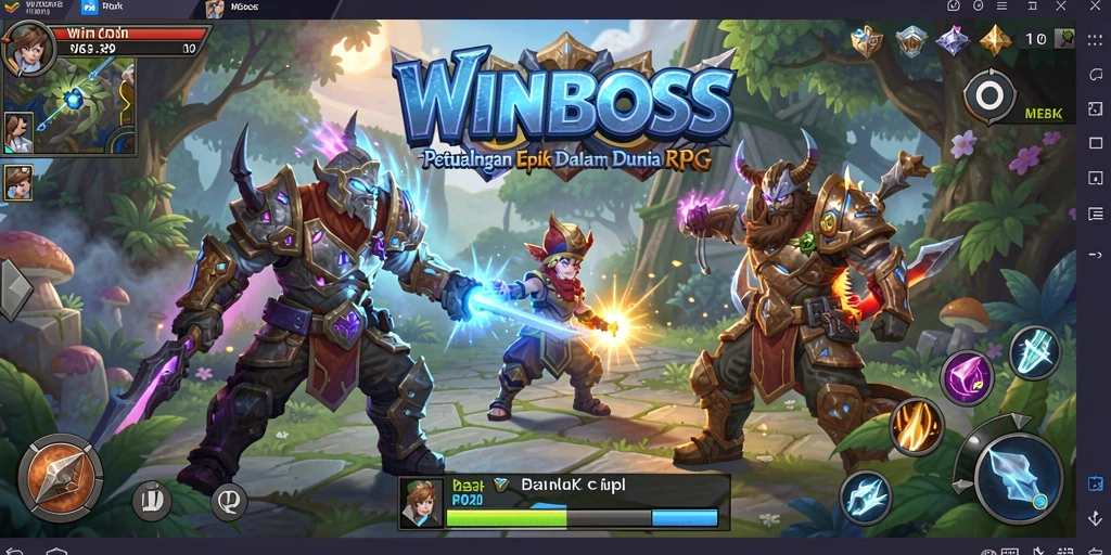 Gameplay mendebarkan di dunia RPG WINBOSS.